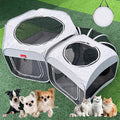 Portable Dog Playpen 2-Room with Tunnel, 3-in-1 Large Cat Crate Play Enclosure with Separate Areas, Foldable Pet Playpen for Puppy Kitten and Small Animals Indoor Outdoor