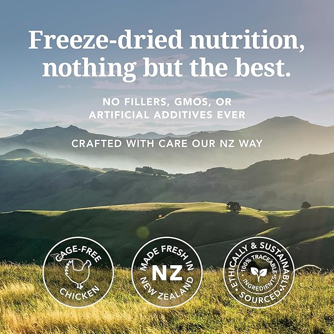 K9 Natural Chicken Freeze Dried Dog Food, High-Meat Natural Complete Meal or Meal Toppers for Dogs, Cage-Free Chicken from New Zealand, Grain-Free, GMO-Free, Complete & Balanced Nutrition, 4lb
