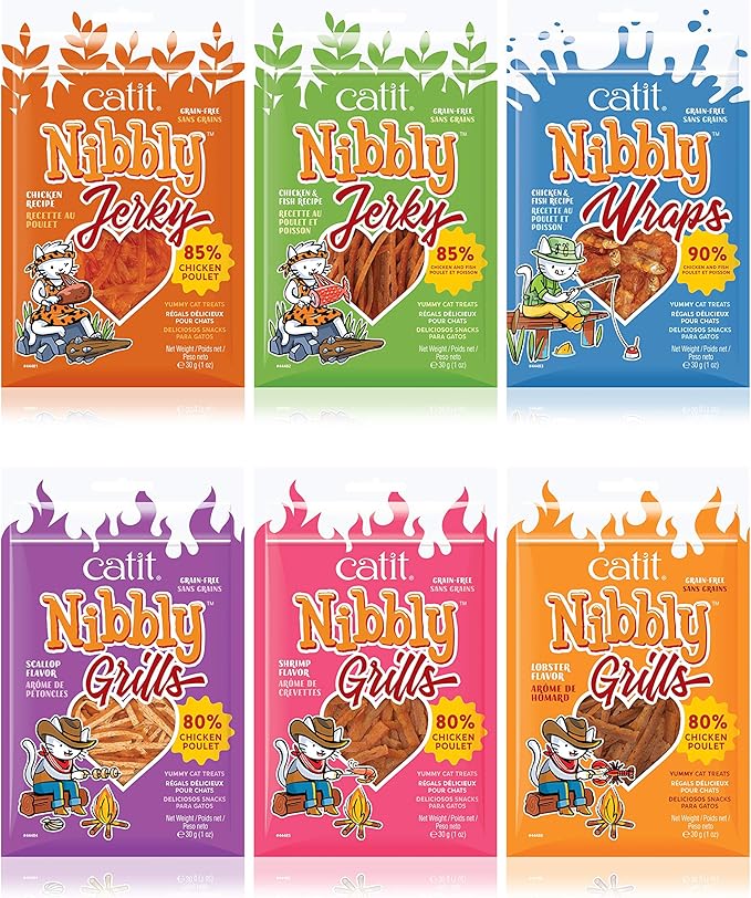 Catit Nibbly Grills Cat Treats, Chicken & Shrimp Recipe - Grain-Free Cat Treat 1.06 Ounce (Pack of 1)