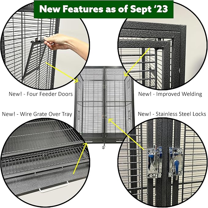 Borneo Small Animal Cage - for Sugar Gliders, Squirrels, Marmosets & Other Small Pets (Cage + Add-On + Shelf & Ladder Set + Expander Set)
