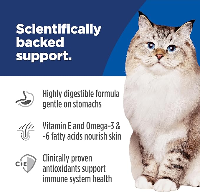 Hill's Science Diet Adult 1-6 Sensitive Stomach & Skin Dry Cat Food, Pollock & Barley, 3.5 lb. Bag (Updated Formula)