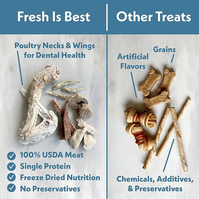 Fresh Is Best Freeze Dried Dog Treats – Raw Freeze Dried Treats for Dogs & Cats in Resealable Zipper Bag – High-Protein Single Ingredient Pork Heart Fillets – Made in The USA