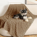 gogobunny Calming Plush Dog Cat Blanket 300GSM Coral Fleece, Ultra-Soft Machine Washable Pet Bedding for Small Medium Dogs Cats Puppies Kittens (Brown, 40x50)