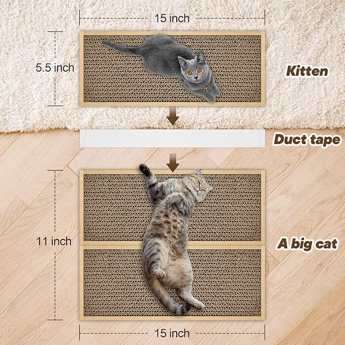 HappyFreeSX Splicing Cat Scratch Pad: Cat Scratchers for Indoor Cats, Cat Scratching Pad, Cat Scratcher Cardboard, Cat Scratching Pad, Premium Scratch from Cats, Double-Sided Design