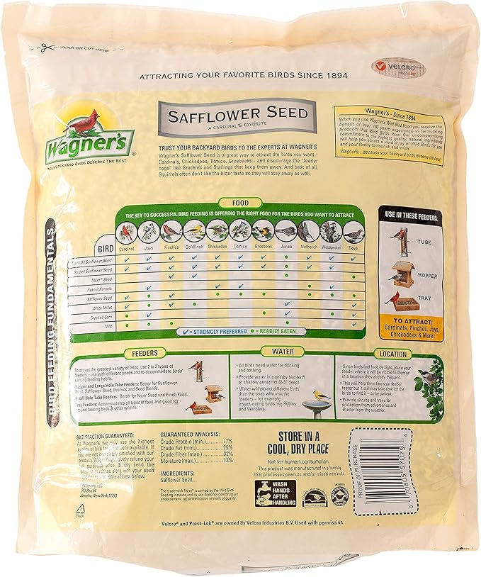 Wagner's 57075 Safflower Seed Wild Bird Food, 5-Pound Bag (Pack of 2)