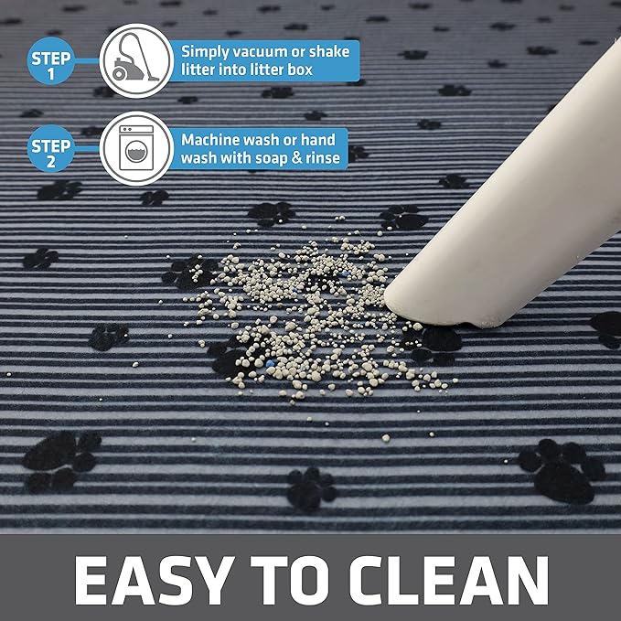 Drymate Cat Litter Box Mat, Litter Trapping Mat, Waterproof, Urine-Proof, Absorbent, Machine Washable, Soft on Paws, Contains Mess, Protects Floors, Kitten Supplies, Dark Grey, 28x36 XL, 2-Pack