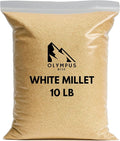 Olympus Myco White Proso Millet Seed, All-Natural Non-GMO Premium Wild Bird Food for Finches, Doves, Songbirds, Buntings & More (10 lb)
