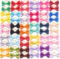 YAKA 60PCS (30 Paris) Cute Puppy Dog Small Bowknot Hair Bows with Rubber Bands Handmade Hair Accessories Bow Pet Grooming Products(Mix Colors)