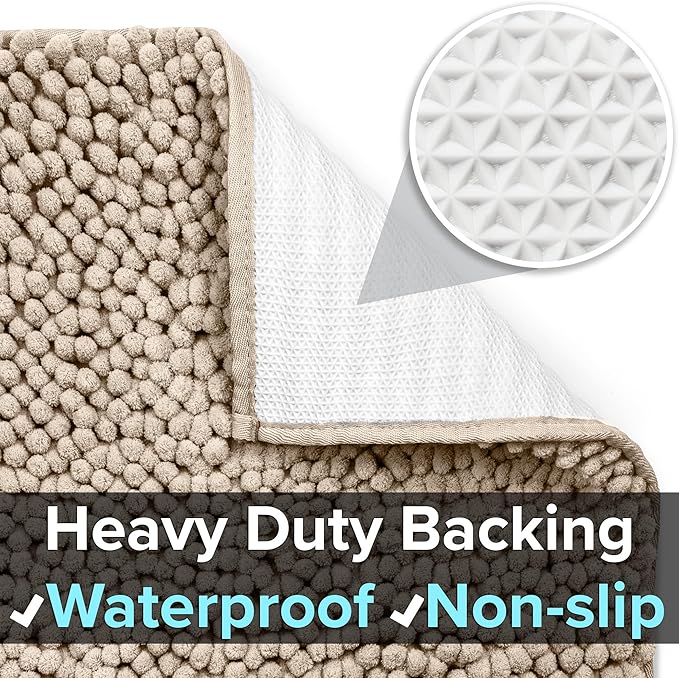 CatGuru Cat Litter Mat, Medium, Extra Large, XXL, Waterproof Litter Box Mat, Non Slip Kitty Litter Mat, Machine Washable Litter Trapping Mat, Soft Litter Tray, Cat Stuff (XXL, Sand/Heavy-Duty)