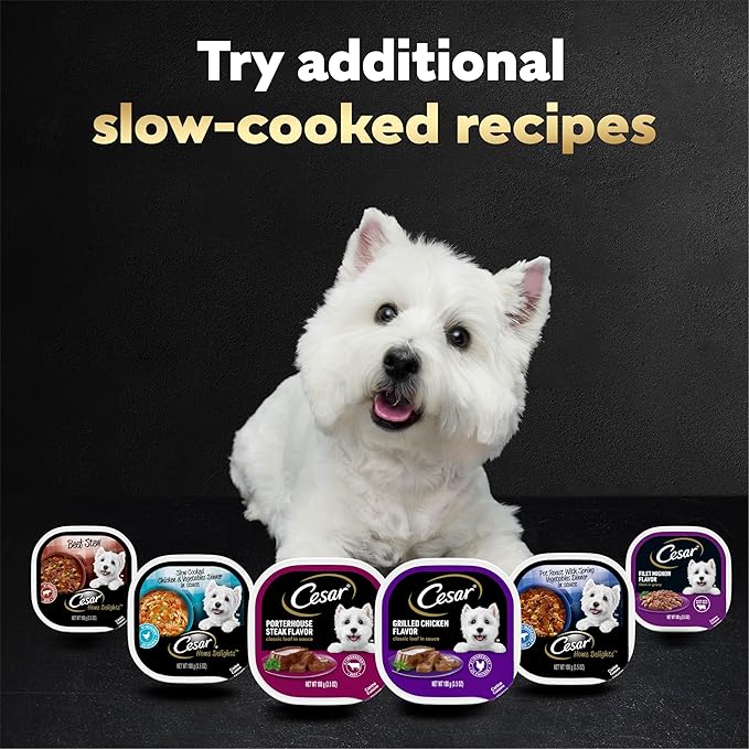 Cesar Home Delights & Classic Loaf in Sauce Adult Wet Dog Food,Variety Pack,Wet Food for Dogs,3.5 oz Tray,36 Count (Pack of 2)
