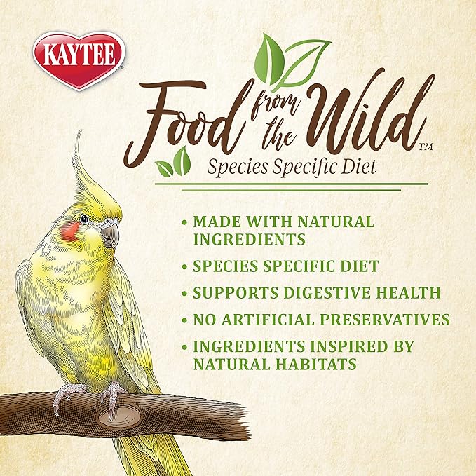 Kaytee Food from The Wild Natural Pet Cockatiel Bird Food, 2.5 Pound