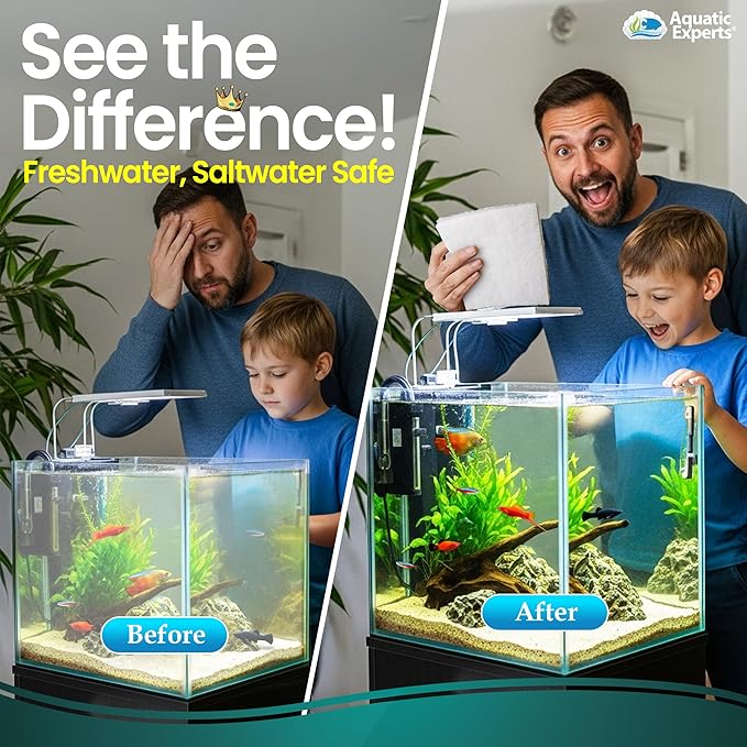 Aquatic Experts Aquarium Filter Floss for Fish Tank Filters - FilterFirst Aquarium Filter Pad - Media Roll for Crystal Clear Water, 3/4" - 1" Thick (18 Inch Wide, 24 Feet Long)