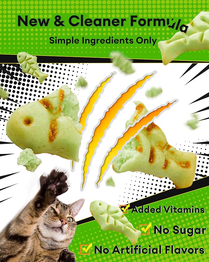 3.53oz Cat Grass Treats for Hairball Control – Natural Chicken & Cat Grass & Catnip Biscuits, Low-Calorie Healthy Snacks for Indoor Cats, Digestive & Dental Care
