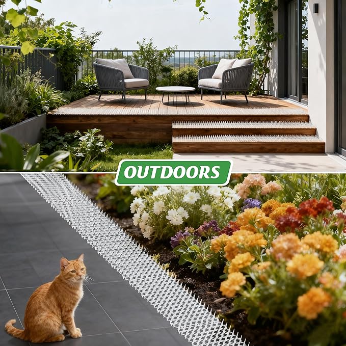 Clear Scat Mats for Cats 16 x 13 Inch, 12 Pack Transparent Cat Spike Mat with 1 Inch Spikes, Indoor Outdoor Cat Deterrent Mats to Keep Cats Off Couch, Bed, Counter & Garden
