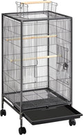 Topeakmart 40'' Height Metal Parakeet Cage Cockatiel Cage Medium Small Parrot Cage w/Rolling Stand for Small Parrots Birds