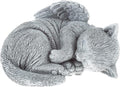 Cat Memorial Stone - Peaceful Sleeping Kitten Angel Statue for Garden, Remembrance, Grave Marker, and Loss - Pet Sympathy Gift by Pure Garden (Gray)