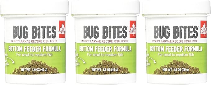 Fluval (3 Pack) Bug Bites Bottom Feeder Formula for Small to Medium Fish