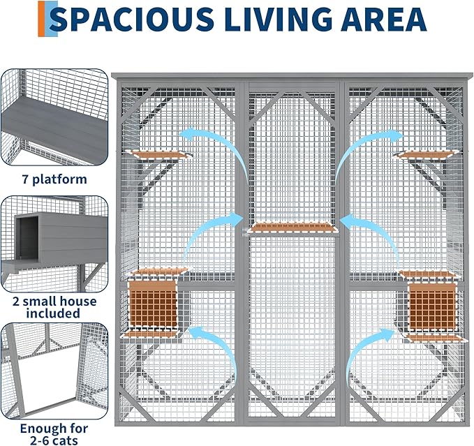 Catio Outdoor Window Cat Enclosure, Walk-in Cat Cage, Catio Outdoor Enclosure Extra Large