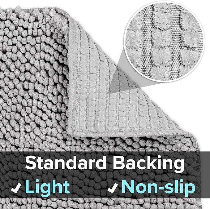 CatGuru Cat Litter Mat, Medium, Extra Large, XXL, Waterproof Litter Box Mat, Non Slip Kitty Litter Mat, Machine Washable Litter Trapping Mat, Soft Litter Tray, Cat Stuff (Medium, Grey/Standard)