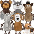 5 pack Large dog Squeaky Toys,Tough Stuffed Plush dog chew Toys Assortment ,Durable plush Animal dog Toys with Tug of War Rope to Keep Them Busy, Puppy Toys Value Bundle for Small Medium Large Dogs