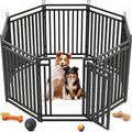 Dog Fence Outdoor Indoor, 47 Inch Height 8 Panels Dog Playpen for Large/Medium/Small Dogs Metal Dog Pen for Yard Camping and RV | Black-Silver