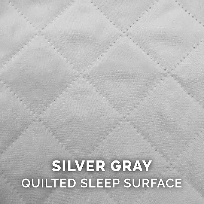 Furhaven Replacement Dog Bed Cover Quilted Sofa-Style, Machine Washable - Silver Gray, Large