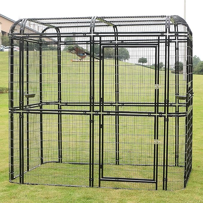 Large Walk-in Cages Heavy Duty Bird Cage Outdoor Aviary Parrot Macaw Conure Lovebird Pet House Finch Parakeet Cockatiel Macare Birdcages Black
