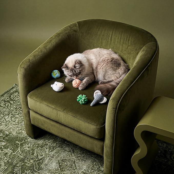 Cat Toys | Plush Toy Earth Animals (Value 5-Pack) Cat Toys for Indoor Cats | Eco Friendly Toy Made from Non Toxic Materials