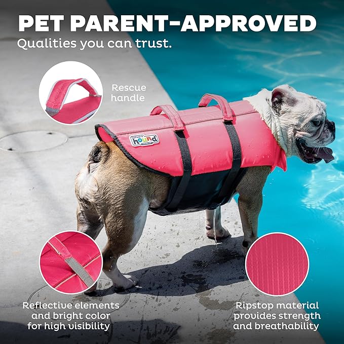Outward Hound Granby Splash Pink Dog Life Jacket, XS