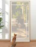 BFNN Cat Screen Door, Extra Tall Cat-Proof Mesh Gate, Fit Door Size 34'' x 82.5'', Anti Scratch Mesh with Zipper Closure, for Living Room, Kitchen, Bedroom (White)