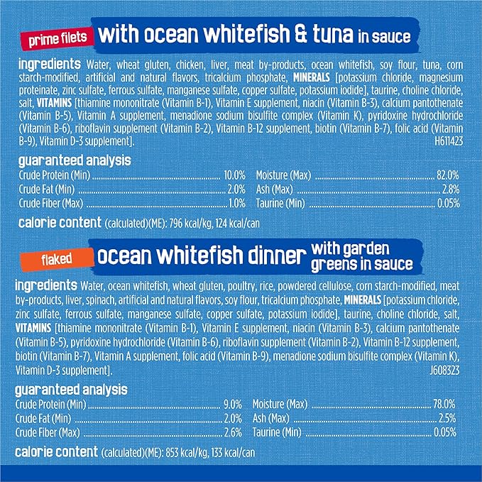 Purina Friskies Wet Cat Food Variety Pack, Oceans of Delight Flaked and Prime Filets - 48 ct. Can