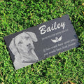 Personalized Black Granite pet Memorial Stone, Garden Plaque Engraved with Photo for Dogs, Customized Headstone for Cemetery Decoration, Memorial Gifts for Loss of Dog, Cats and Family Pets