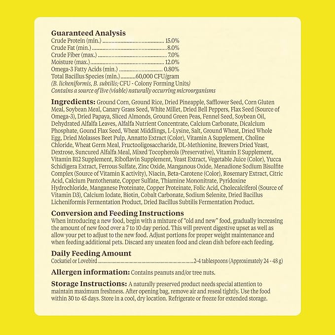 Kaytee Food from The Wild Natural Pet Cockatiel Bird Food, 2.5 Pound