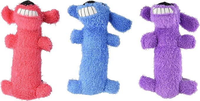 (3 Pack) Multipet Mini Plush Loofa Dog Toy 6-Inch
