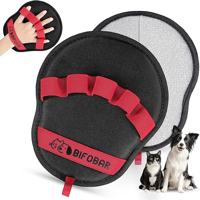 Pet Hair Removal Glove - Magic Brush Electrostatic Mitt for Dogs & Cats, Reusable Grooming Gloves - Dog Hair Remover Tool with 5-Finger Design for Couch, Carpet, Furniture, Laundry & Clothing