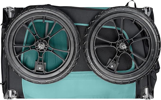 Retrospec Rover Waggin' Pet and Dog Bike Trailer with Weather-Resistant Canopy & Mesh Shield - Foldable Frame, 16in Wheels with Storage Pouch & Internal Safety Leash Supports up to 50 lbs