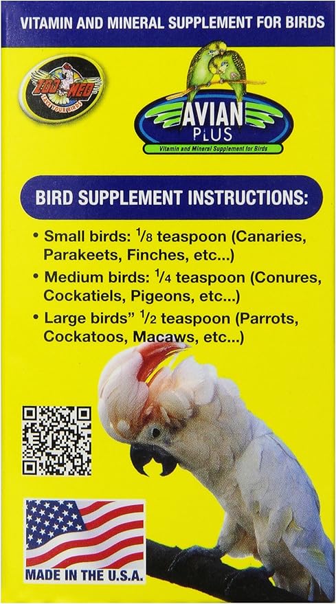 Zoo Med Laboratories Bzma374 Avian Plus Bird Vitamins, 4 oz (976610)