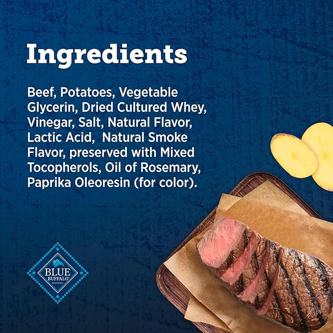 Blue Buffalo True Chews Premium Grillers Dog Treats, Made in the USA with Natural Ingredients, Steak, 30-oz. Bag