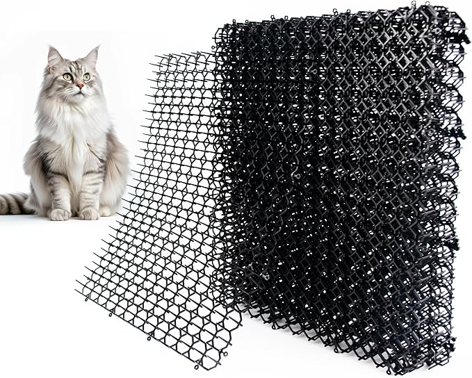 16 x 13 Inch Cat Scat Mat with Spikes, Deterrent Mat for Cats and Dogs Digging Stopper Repellent Spike Mat, 8 Pack