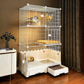 Oneluck Large Cat Cage Indoor On Wheels,35.5" L x 21.6" W x 62.2" H Cat Enclosure with Litter Box Ideal for 1-3 Cats,