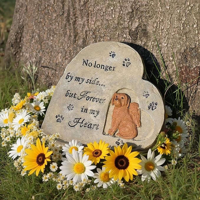 Dog Memorial Gifts for Loss of Dog, Pet Memorial Gifts for Dogs, Dog Memorial Stone for Garden, Sympathy Gifts for Remembrance Dog Passing Away, Outdoor Dog Grave Markers
