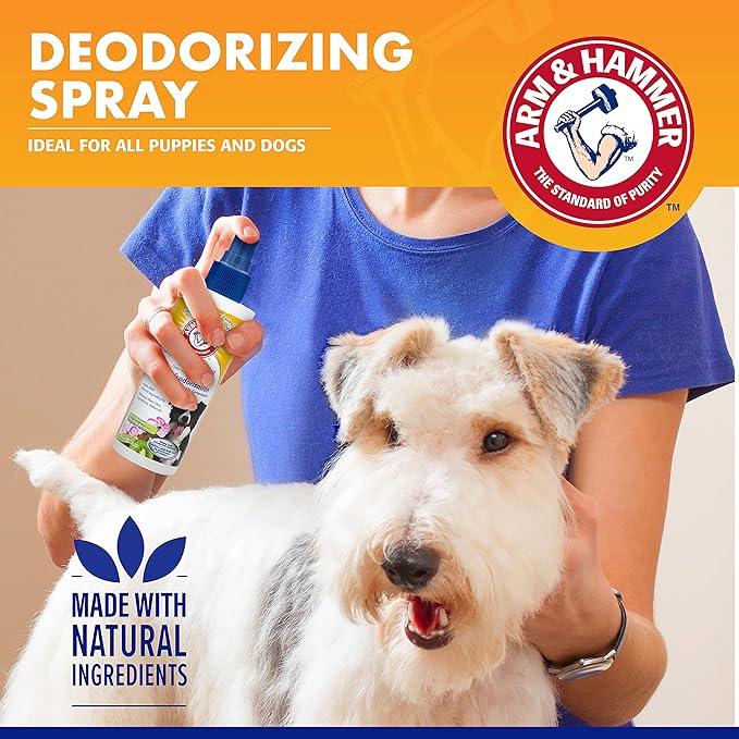 Arm & Hammer for Dogs Super Deodorizing Spray for Dogs Best Odor Eliminating Spray for All Dogs & Puppies Fresh Kiwi Blossom Scent That Smells Great, 6.7 Ounces 2 Pack (FF9367AMZ2) (Pack of 2)