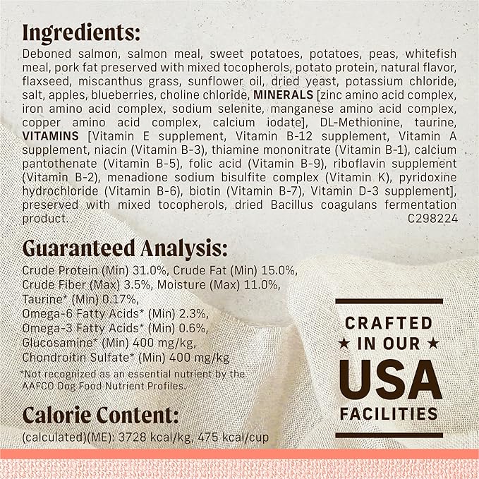 Merrick Lil’ Plates Premium Grain Free Dry Dog Food for Small Dogs, Real Salmon and Sweet Potato Kibble - 4.0 lb. Bag