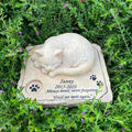 Personalized Cat Memorial Stones Waterproof kitty Memorial Grave Markers Garden Stones,Pet Memorial Tombstone with A Sleeping Sweet Kitty On The Top,Sympathy Pet Loss Gift, Customizable Name and Date