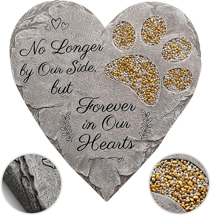 OBSI Dog Memorial Gifts for Loss of Dog Sympathy Gift - Rainbow Bridge Dog Memorial Stone for Remembrance Dog Passing Away Sympathy Gifts - Thoughtful Pet Loss Gifts - Gray
