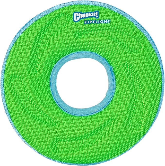Chuckit! Zipflight Flying Disc Dog Toy, Small (6"), Green and light Blue