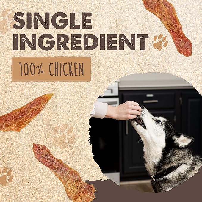 Mighty Paw Naturals Chicken Jerky Dog Treats | Chicken Jerky for Small, Medium and Large Breeds. All Natural Dog Treats. Natural Chews Treat for Large Pets, and Puppies. 14 oz (Pack of 2)