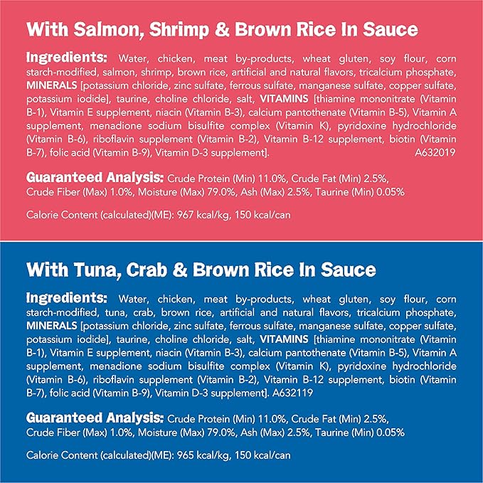 Friskies Purina Ocean Favorites Wet Cat Food Pate and Meaty Bits Variety Pack with Salmon and Tuna - 5.5 oz. Cans,(Pack of 48)