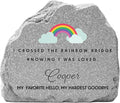 Let's Make Memories Personalized Pet Memorial Garden Stone - Sympathy - Condolences - Upright Dog Memorial - Cat Memorial - Rainbow Crossings