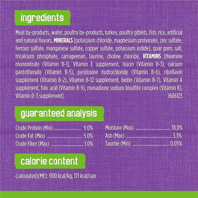 Purina Friskies Wet Cat Food Pate Turkey and Giblets Dinner - (Pack of 24) 5.5 oz. Cans